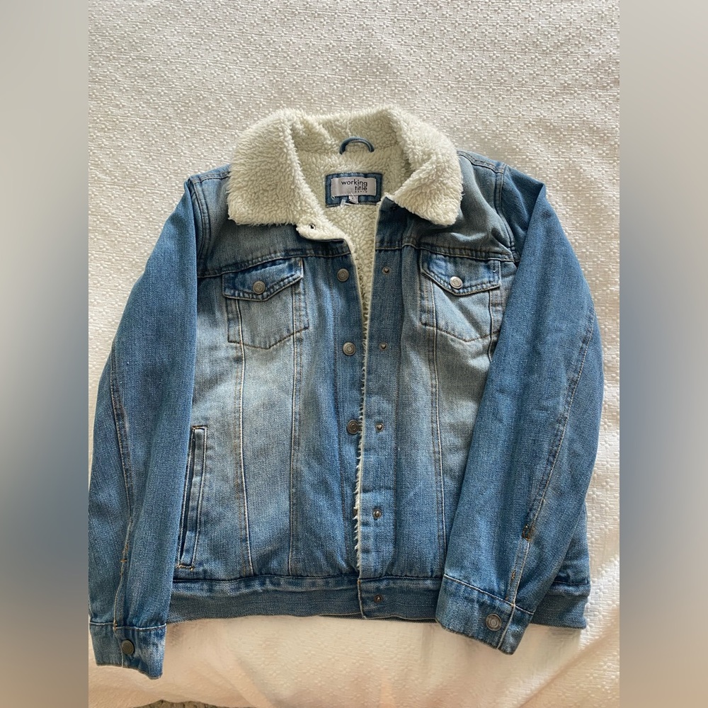 Faux fur jean jacket